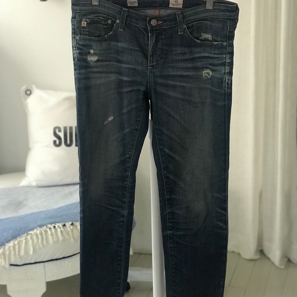 AG Adriano Goldschmied cropped boyfriend jeans